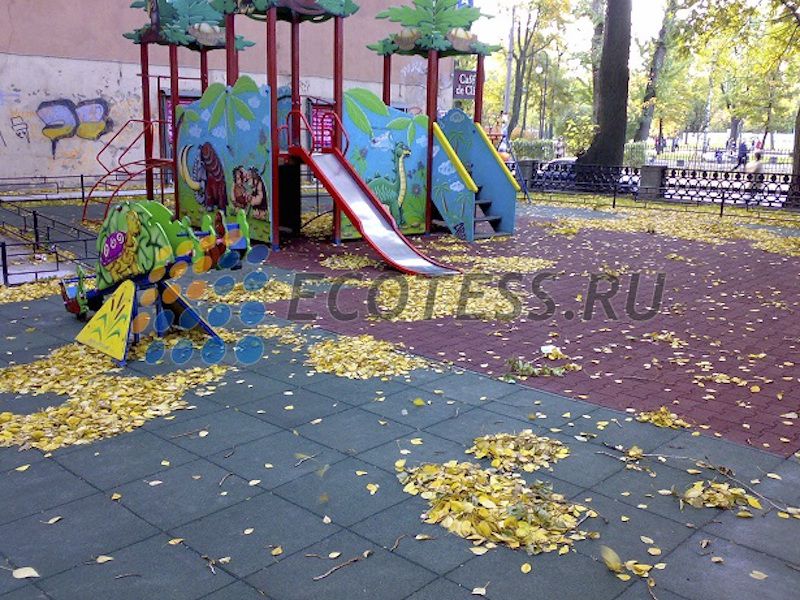 Листья на детской площадке